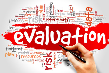 Evaluation word cloud, business concept