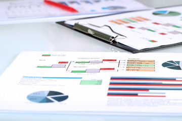 colorful graphs, charts, marketing research and business annual