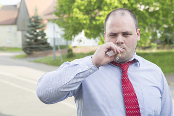 man smoking cigar