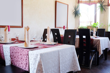 Image of a served table at a restaurant