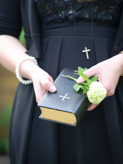 young girl with bible 