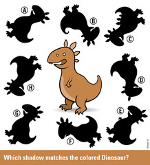 Kids puzzle with a brown cartoon dinosaur