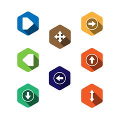set icons with arrows. flat design