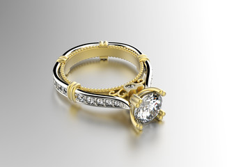  Ring with Diamond. Jewelry background