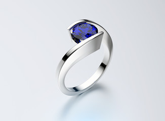 Golden Ring with sapphire. Jewelry background
