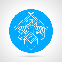 Sushi menu blue vector icon