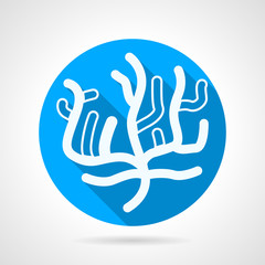 Coral flat blue round vector icon