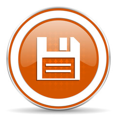disk orange icon data sign