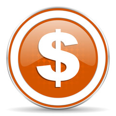 dollar orange icon us dollar sign
