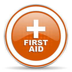 Obraz premium first aid orange icon