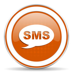 sms orange icon message sign