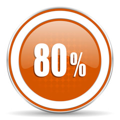 80 percent orange icon sale sign