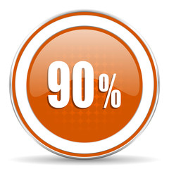 90 percent orange icon sale sign