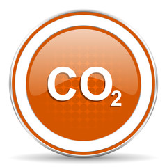 carbon dioxide orange icon co2 sign