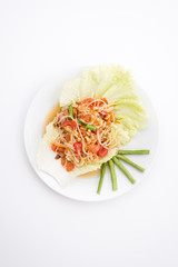 Thai papaya salad also known as Som Tum from Thailand