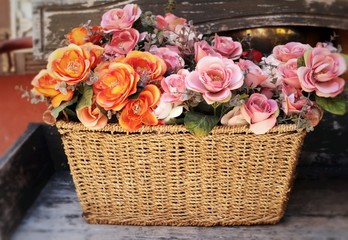 Beautiful rose of artificial flowers