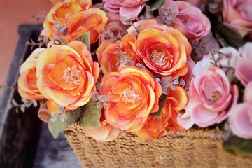 Beautiful rose of artificial flowers