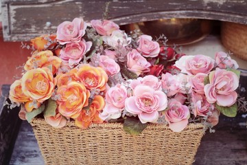 Beautiful rose of artificial flowers
