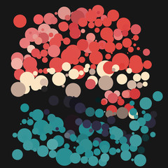 Pink and green circle background