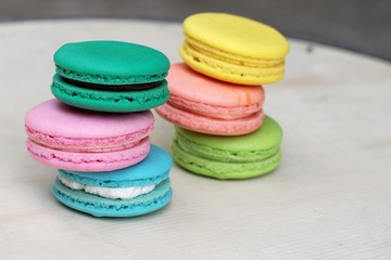 French macaroons multi colorful is delicious