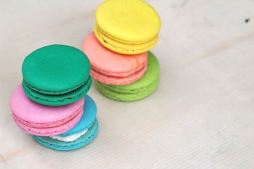 French macaroons multi colorful is delicious