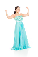 Fototapeta premium Model happy successful arms in the air