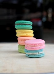 French macaroons multi colorful is delicious