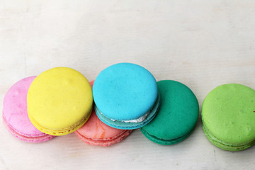 French macaroons multi colorful is delicious