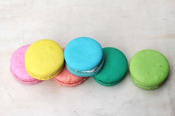 French macaroons multi colorful is delicious