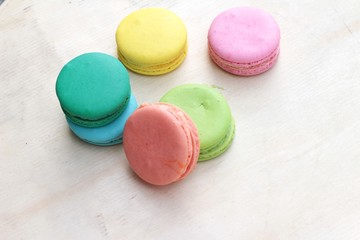 French macaroons multi colorful is delicious