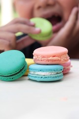 French macaroons multi colorful is delicious
