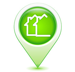 lotissement immobilier sur marqueur géolocalisation vert