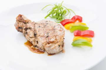 Pork steak with spicy pepper