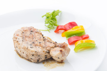 Pork steak with spicy pepper
