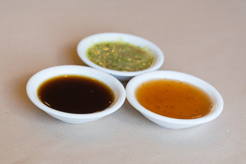 chili ,soy and seafood sauce