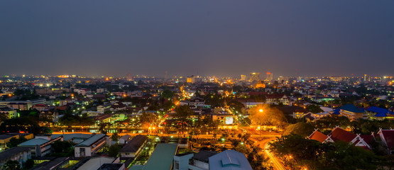 panorama shot of Chiang Mai (the old city),Thailand  for backgro