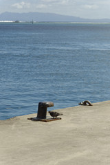 Quai de Huahine, archipel de la Soci&eacute;t&eacute;, Polyn&eacute;sie Fran&ccedil;aise 