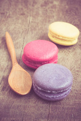 french macaroons with filter effect retro vintage style
