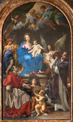 Obraz na płótnie Canvas Rome - Madonna Enthroned with SS Charles Borromeo and Ignatius