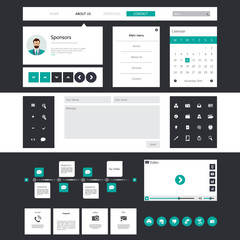 Set of Flat/Ui Web Design, elements, buttons, icons.