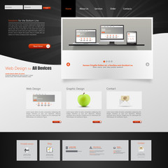 Professional website template vector illustration, 