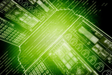 Obraz premium Background conceptual image of digital 3d icons