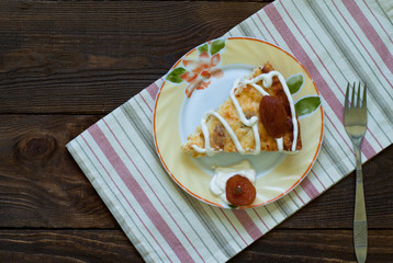 casserole with raisins and apricots