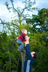 Happy family outdoors