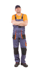Naklejka premium Worker in winter workwear.