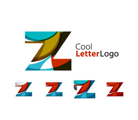 Set of abstract Z letter company logos. Business icons