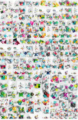 Huge mega collection of abstract geometric paper graphic layouts