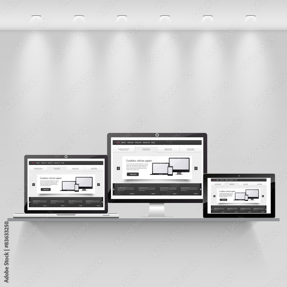 Poster responsive web template. vector eps 10