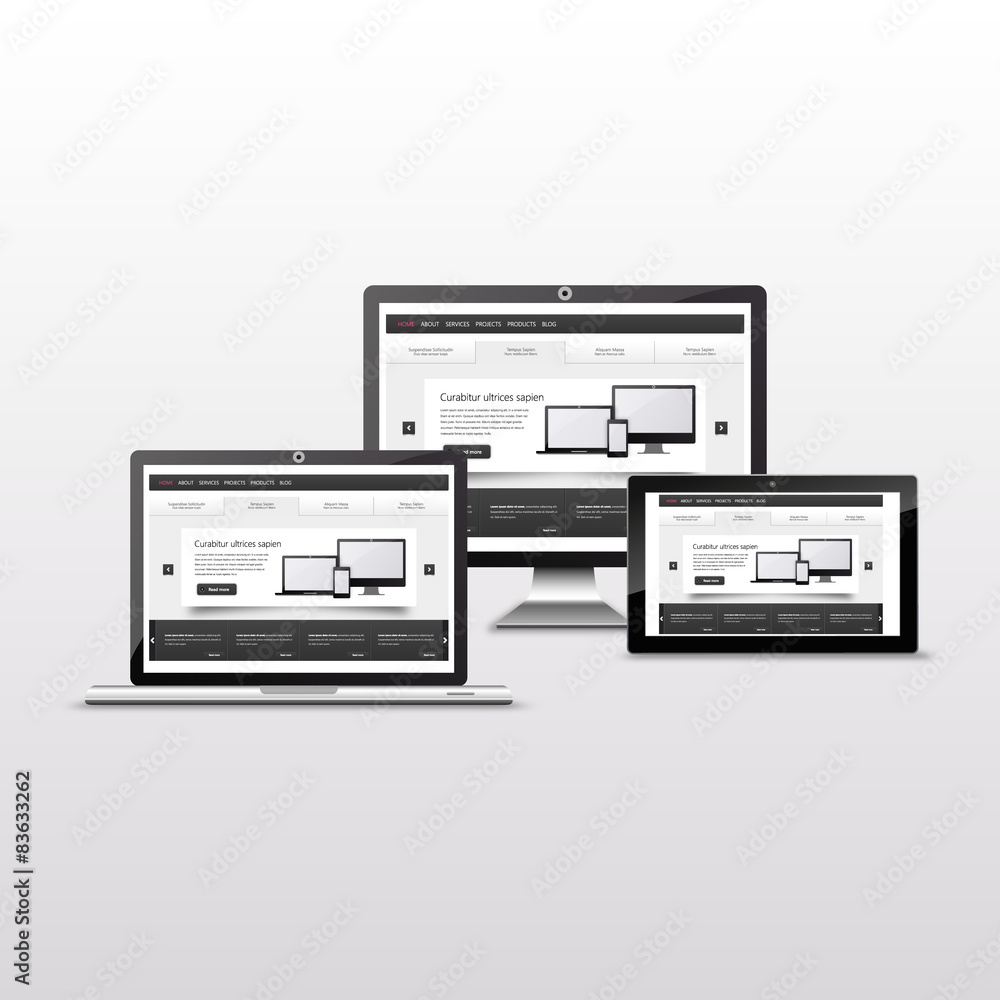 Poster responsive web template. vector eps 10