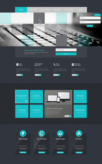 Flat Clean One page website design template.
